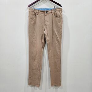 Sunswell Mens High Rise R&R Pants Size 35 Khaki Travel Cotton Blend Straight Leg